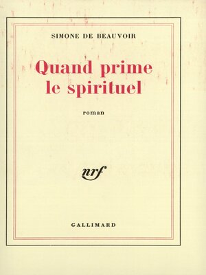 cover image of Quand prime le spirituel